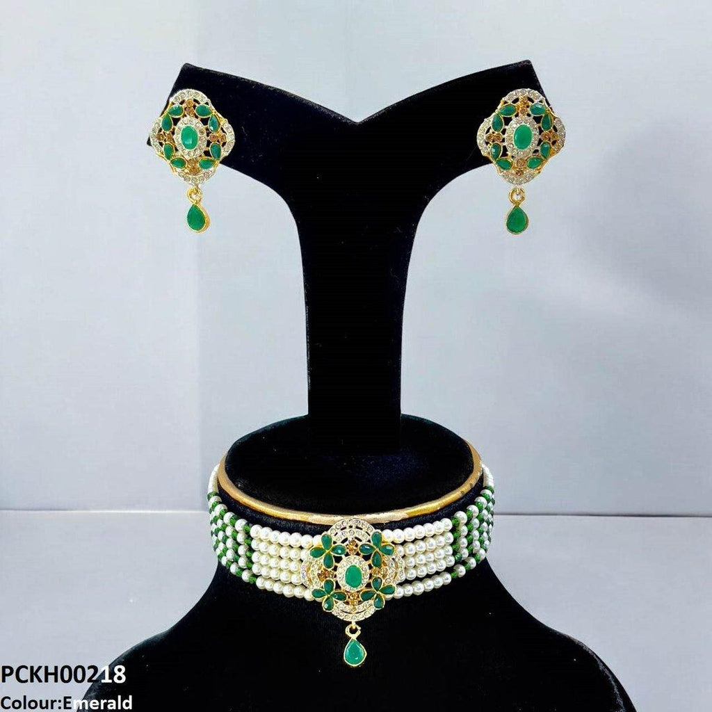 Flower Tear Drop Choker Set