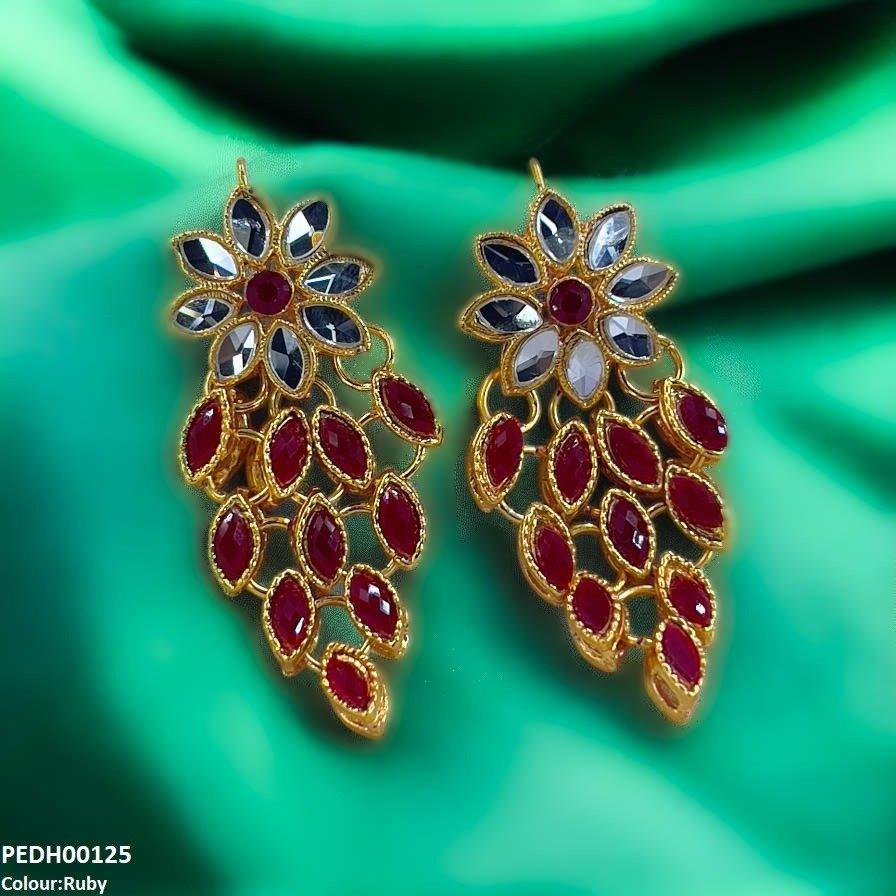 Tear Flower Drop Earrings Pair