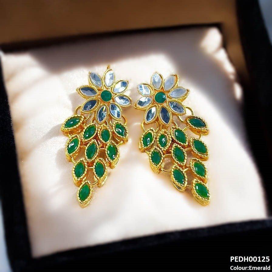 Tear Flower Drop Earrings Pair