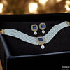 Square Pearl Drop Choker Set