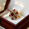 Tear/Round Flower Ring Adjustable Ring
