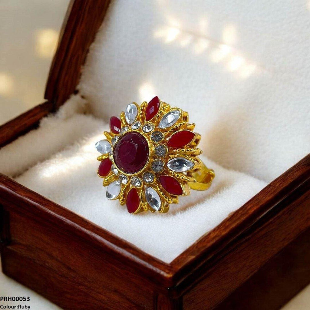 Tear/Round Flower Ring Adjustable Ring