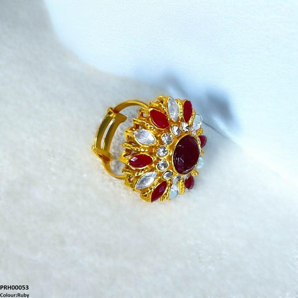 Tear/Round Flower Ring Adjustable Ring