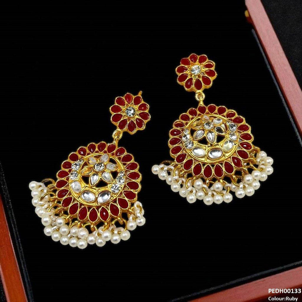 Moon/Star Pearl Drop Earrings