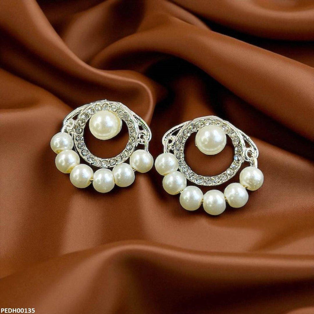 Round Pearl Drop Earrings