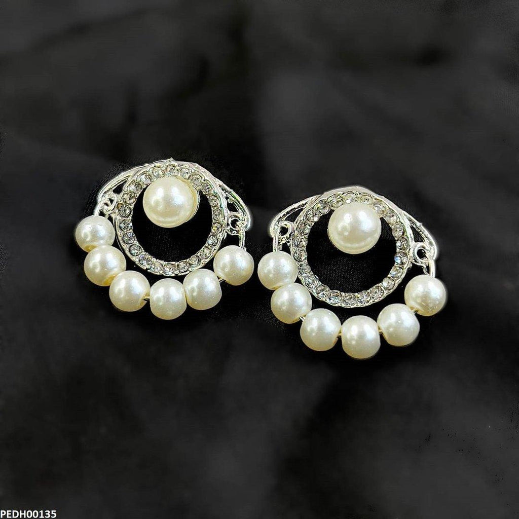 Round Pearl Drop Earrings