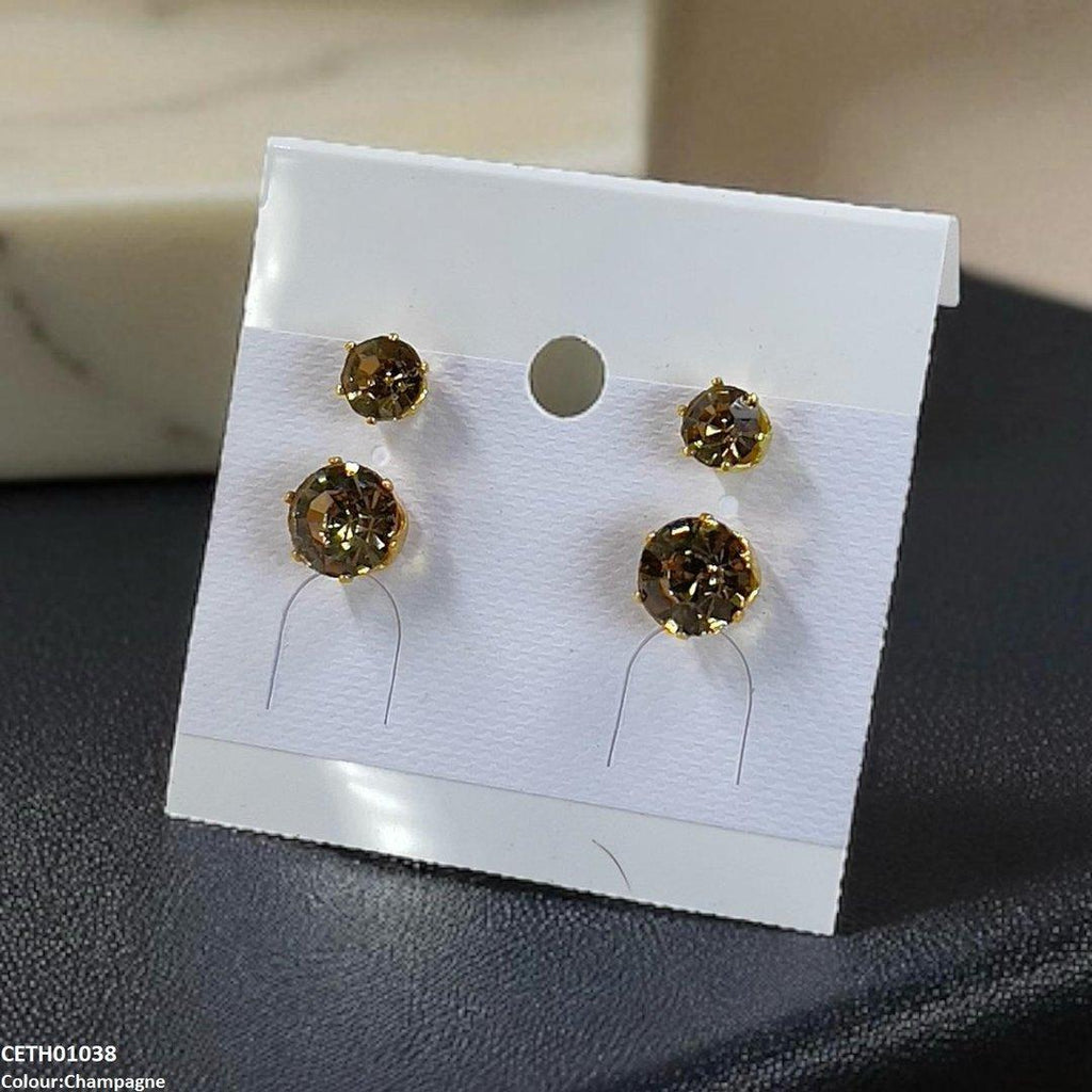 Round Stud 2 Tops Pair
