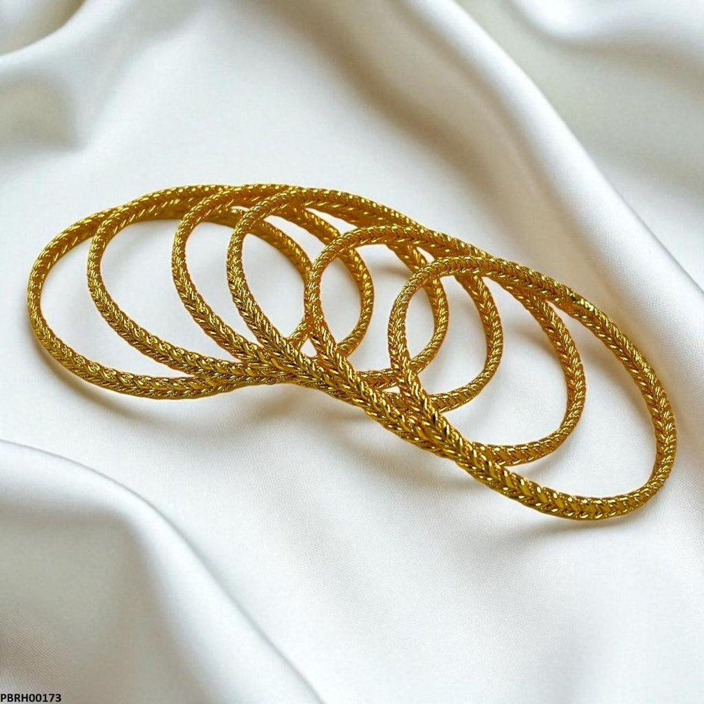 Double Rope Twist Bangles 6 Pcs Set