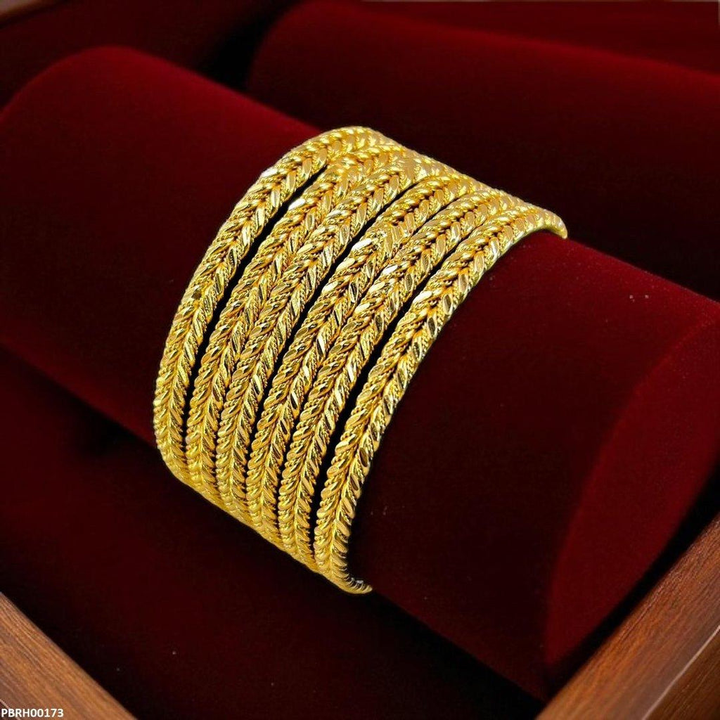 Double Rope Twist Bangles 6 Pcs Set