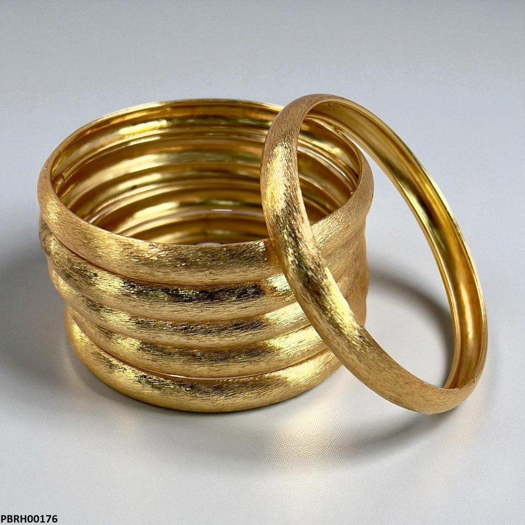 Plain/Texture Bangles 6 Pcs Set