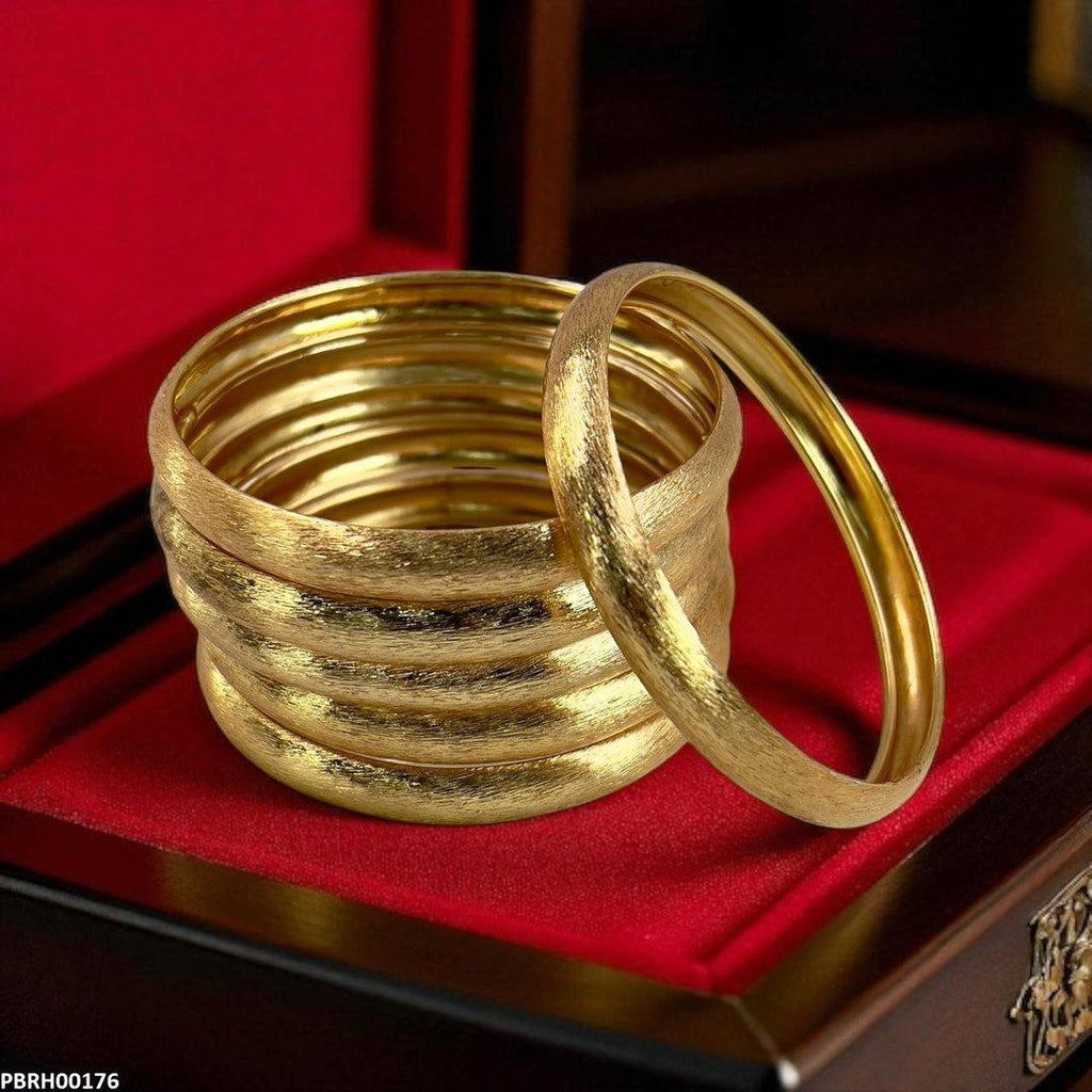 Plain/Texture Bangles 6 Pcs Set