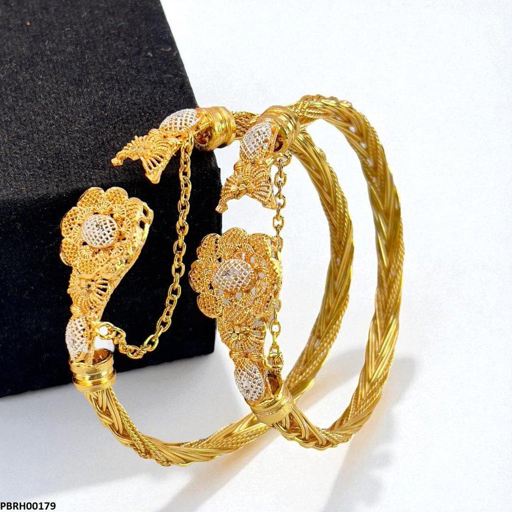 Flower Beza Hand Bangles Pair