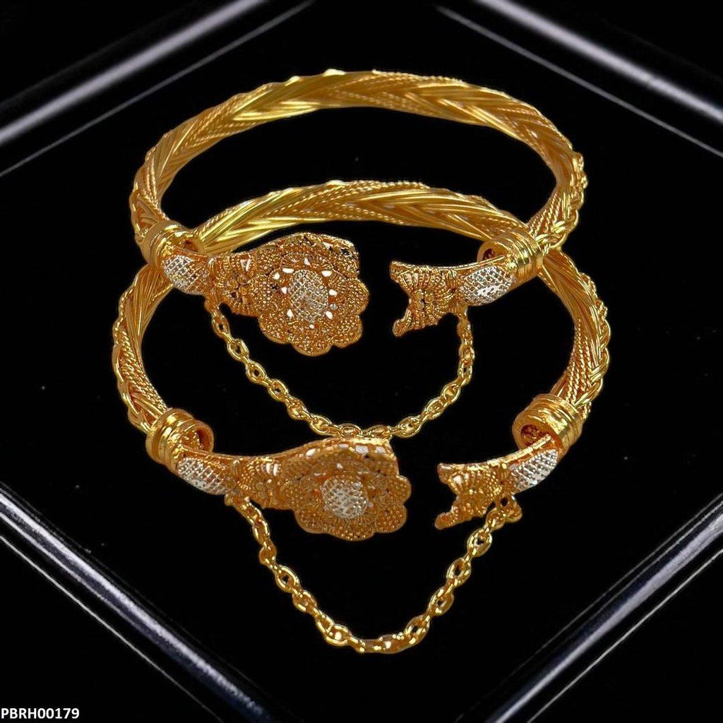 Flower Beza Hand Bangles Pair