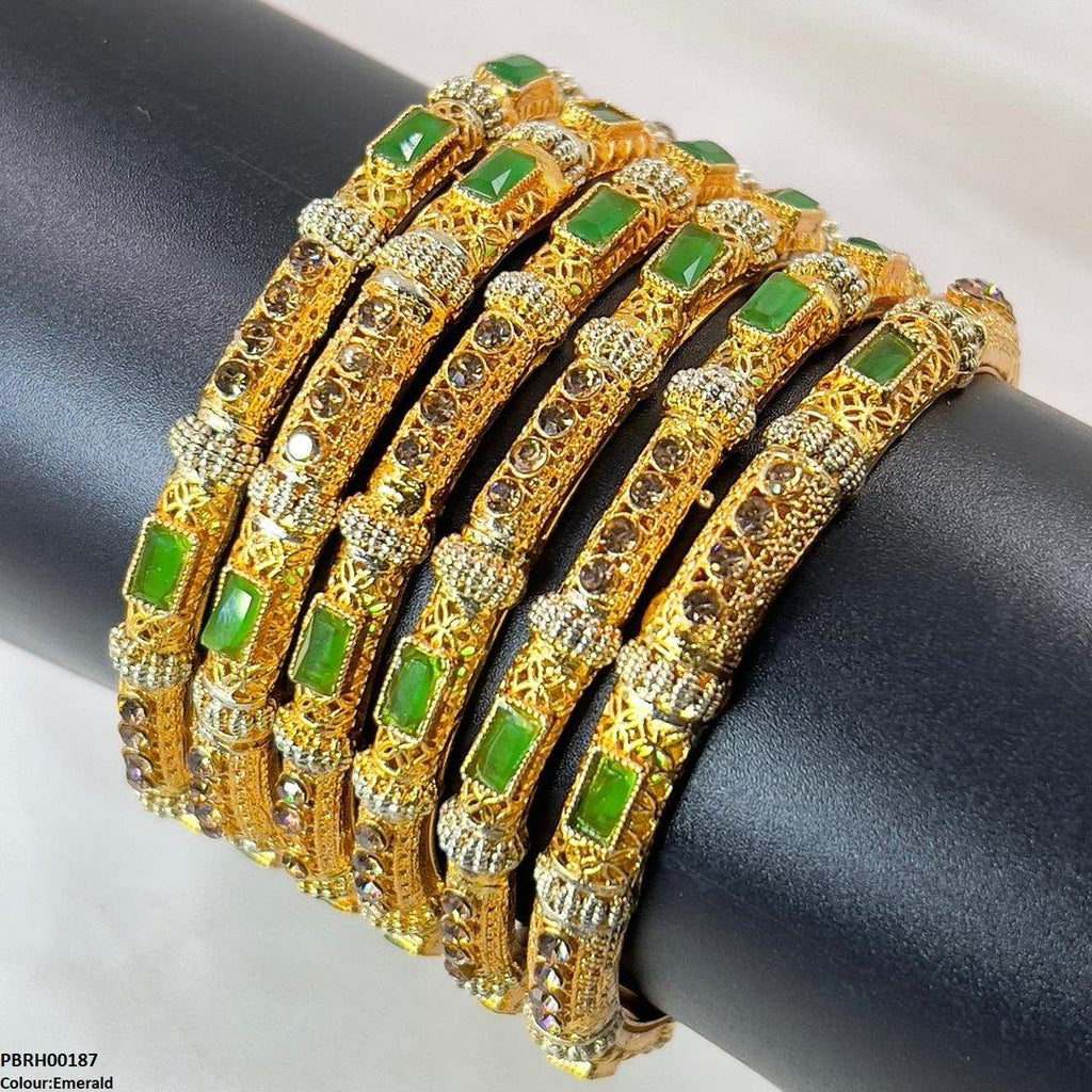 Rectangle/Round Bangles 6 Pcs Set