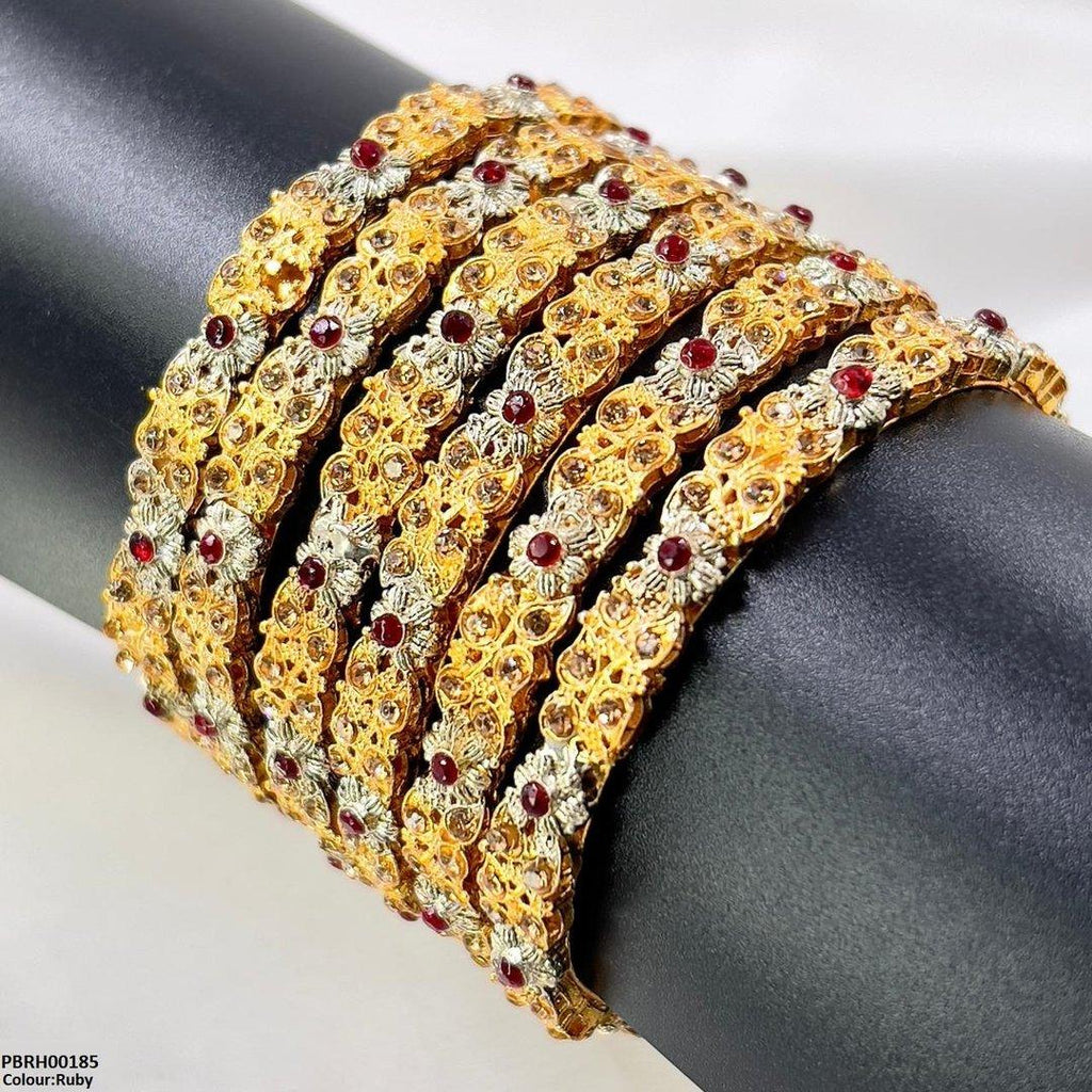 Flower/Leaf Bangles 6 Pcs Set