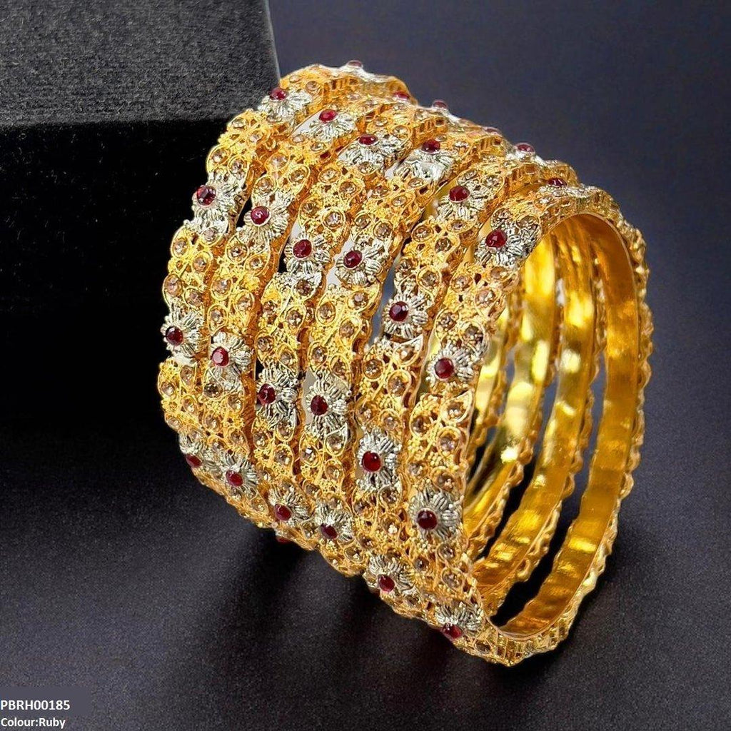 Flower/Leaf Bangles 6 Pcs Set