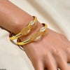 Two-Tone Filigree Bangles 2 Pcs Set