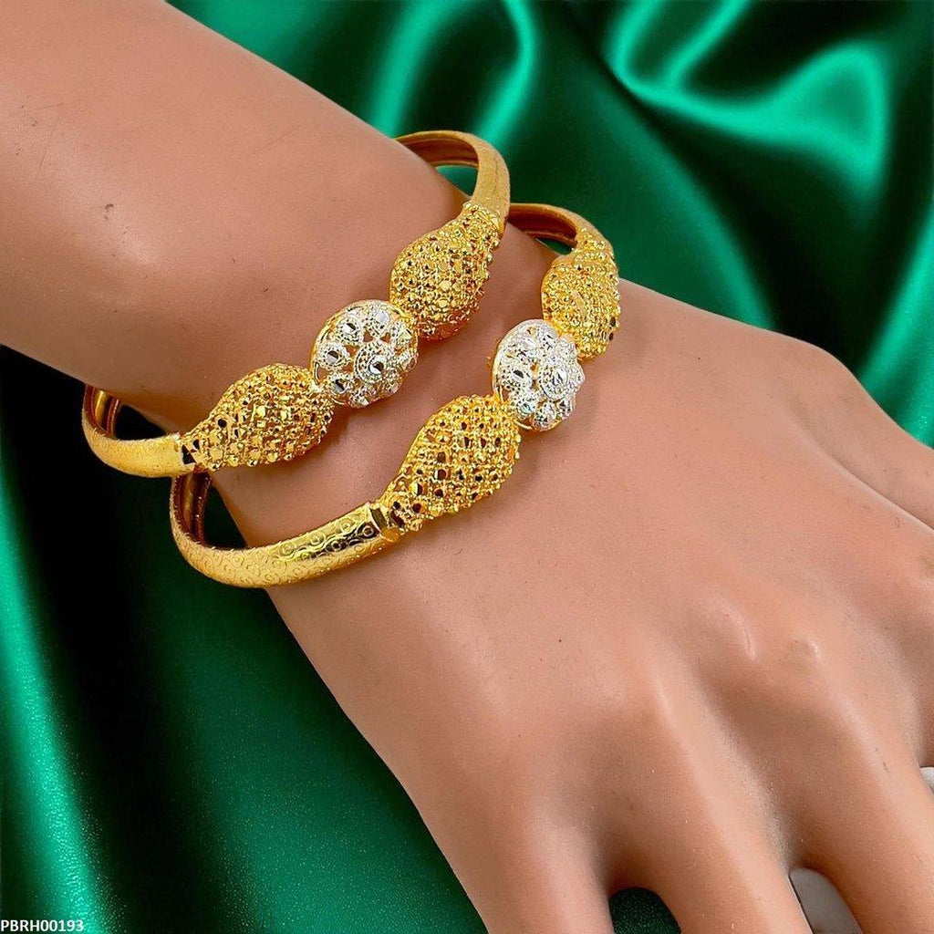 Round Flower Bangles 2 Pcs Set