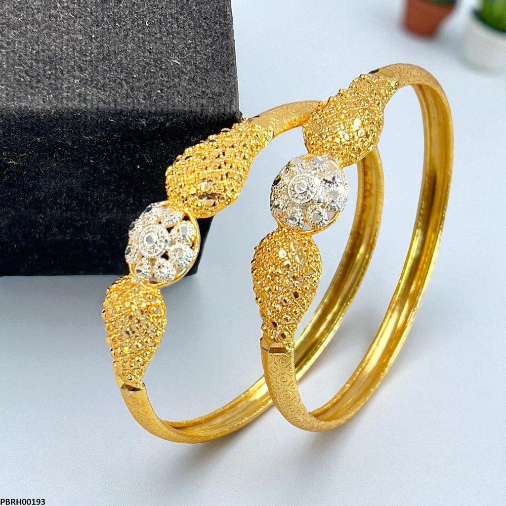 Round Flower Bangles 2 Pcs Set