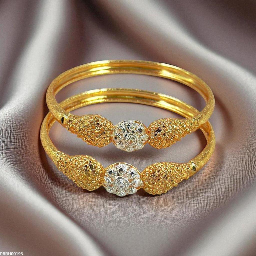 Round Flower Bangles 2 Pcs Set