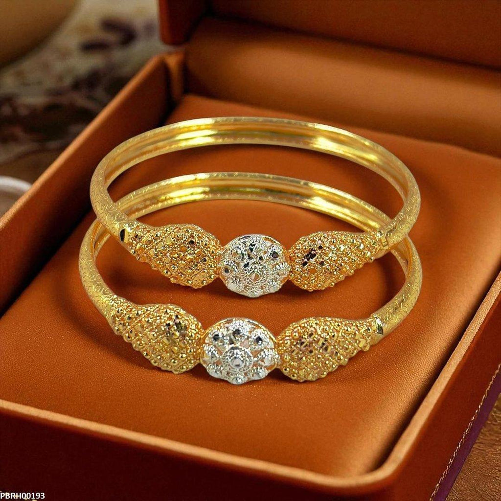 Round Flower Bangles 2 Pcs Set