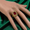 Square Stone Ring Adjustable