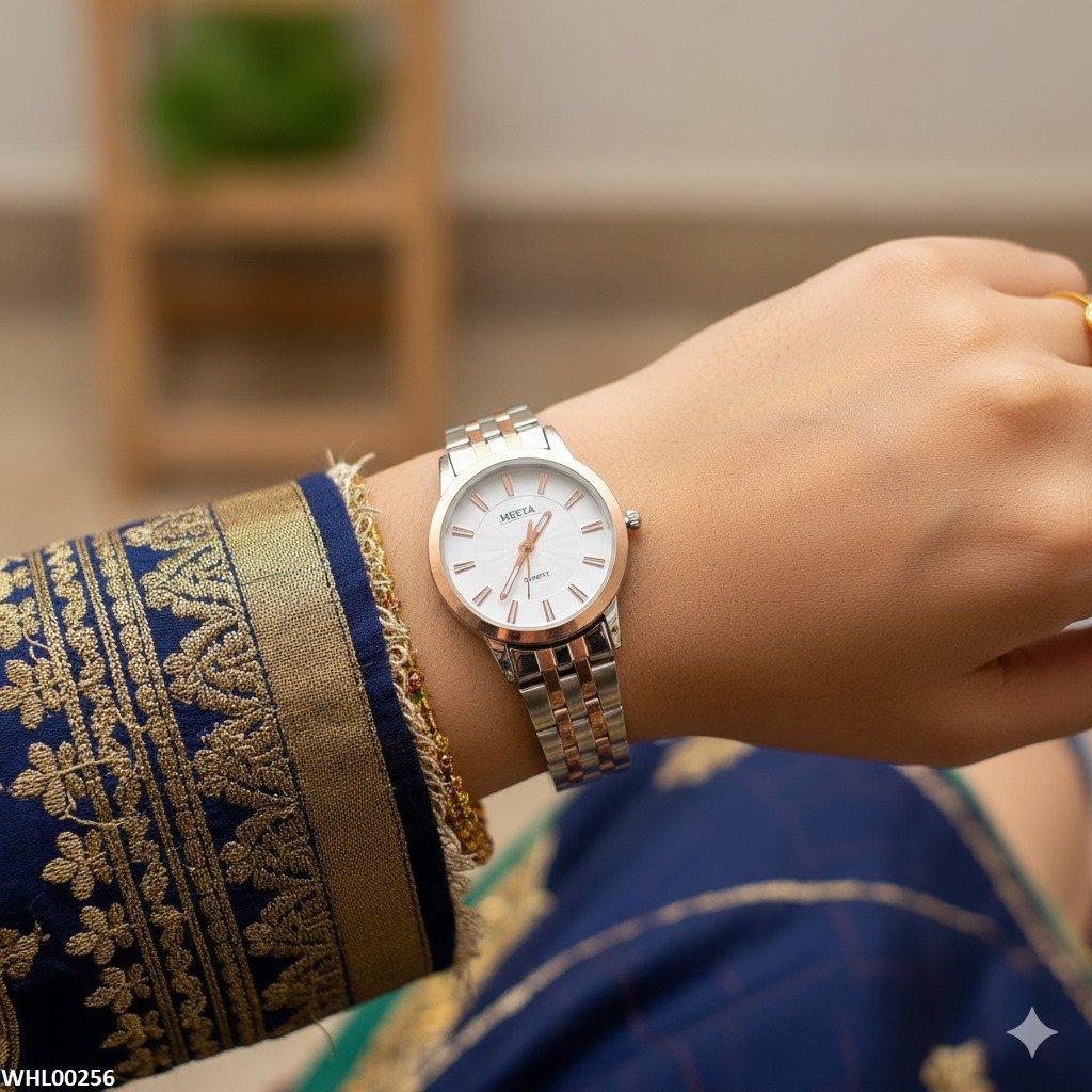 Gold-Tone Crystal Watch
