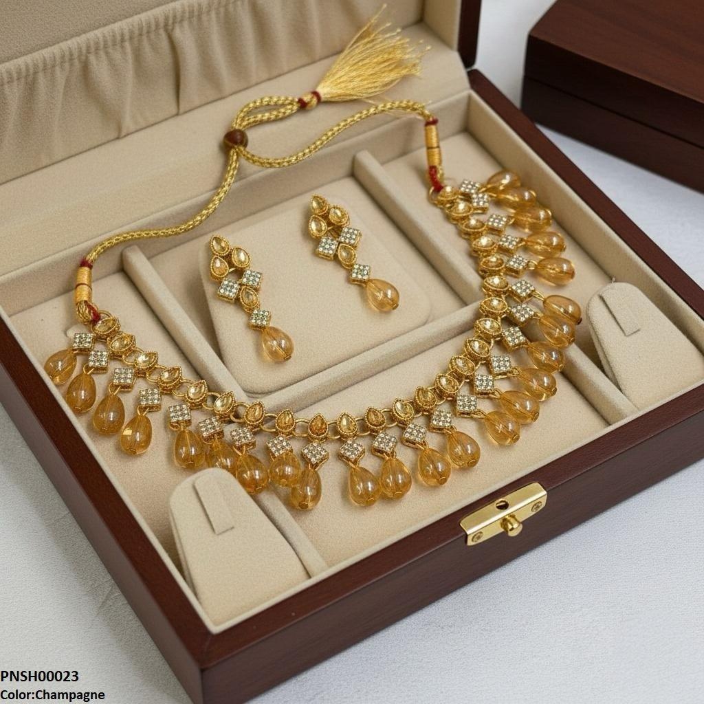 Tear Pearl Drop Necklace Set