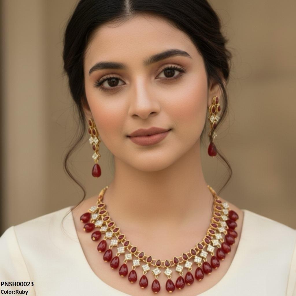 Tear Pearl Drop Necklace Set