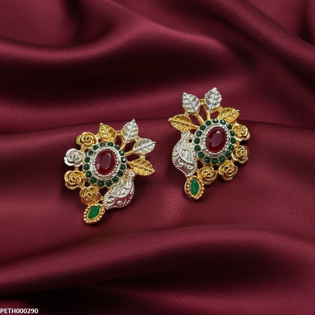 Oval Flower/Leaf Tops Pair
