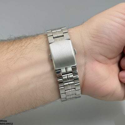 Square Stone Round Men's Watch