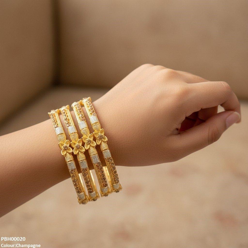 Flower 4 Pcs Of Bangles Set