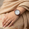 Star White Dial Rubber Strap Women's Watch
