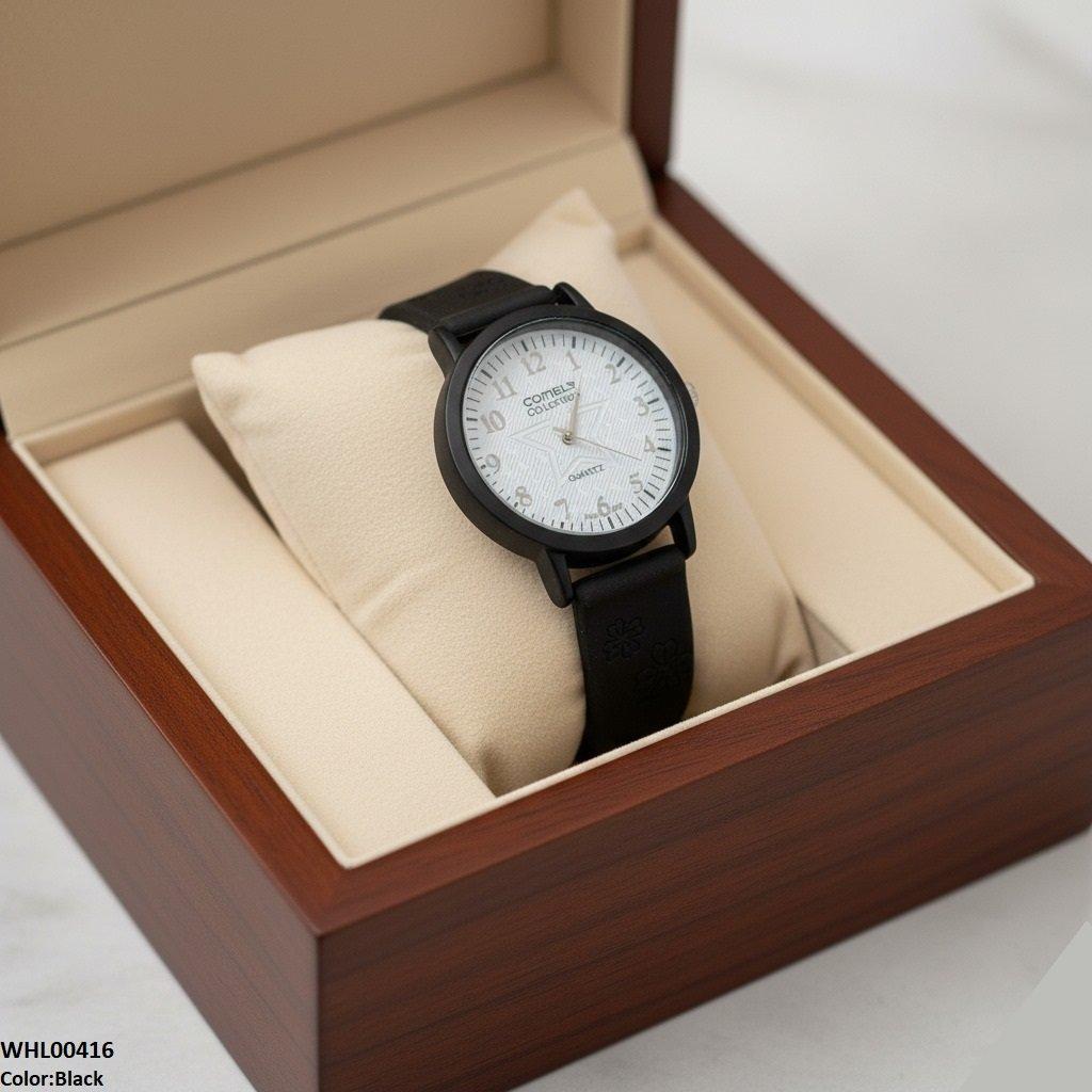 Star White Dial Rubber Strap Women's Watch