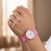 Star White Dial Rubber Strap Women's Watch