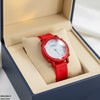 Round Leaf Dial Rubber Strap Women's Watch