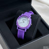 Round Leaf Dial Rubber Strap Women's Watch