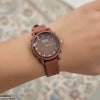 Round Leaf Dial Rubber Strap Women's Watch