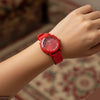 Round Leaf Dial Rubber Strap Women's Watch