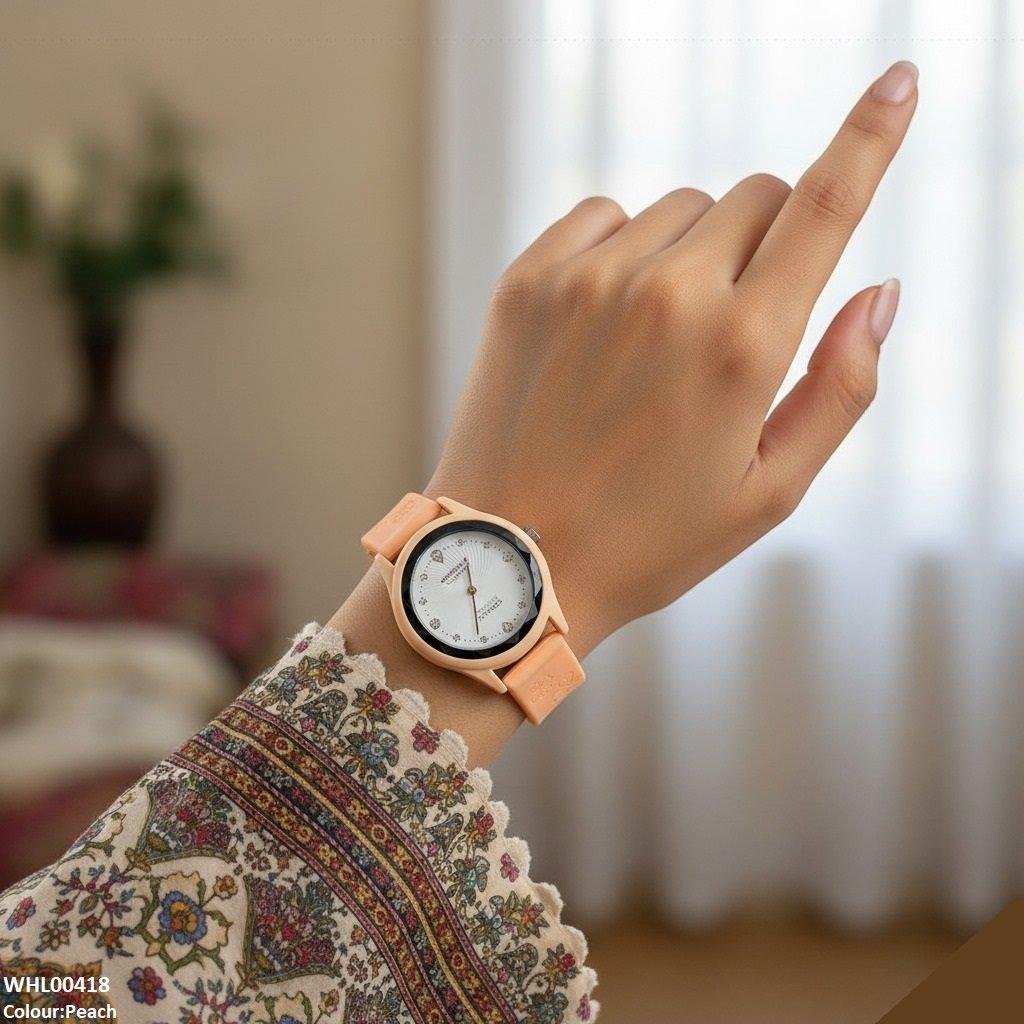 Flower Rubber Strap Women's Watch