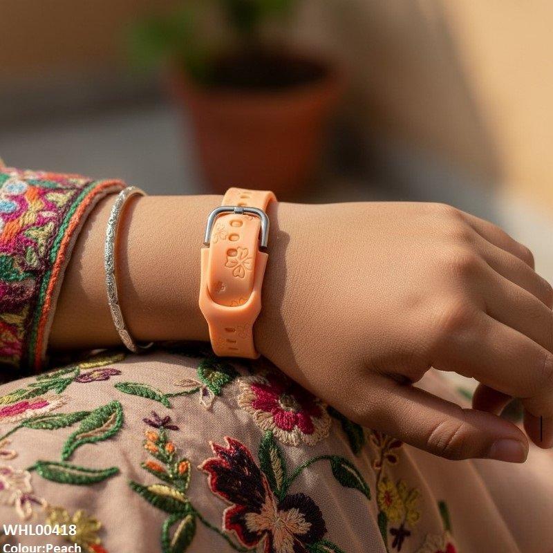 Flower Rubber Strap Women's Watch
