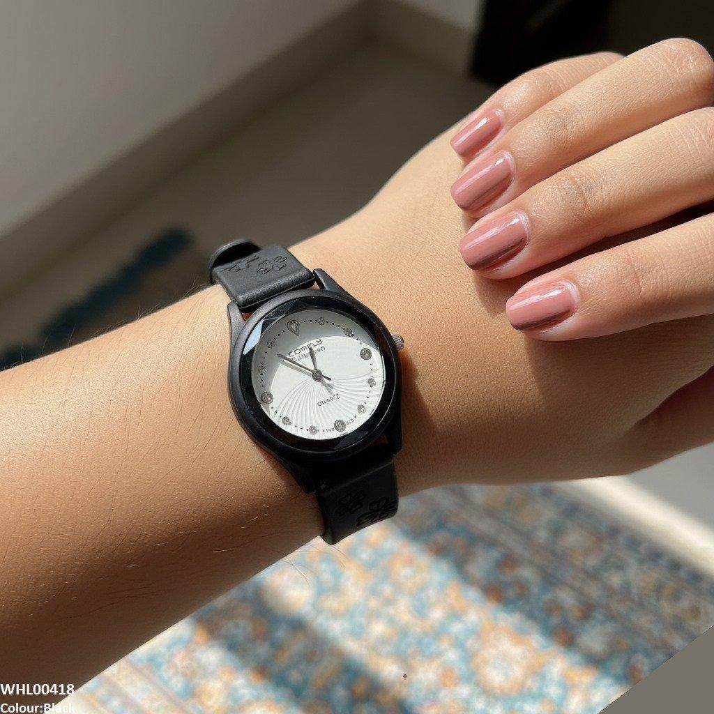 Flower Rubber Strap Women's Watch