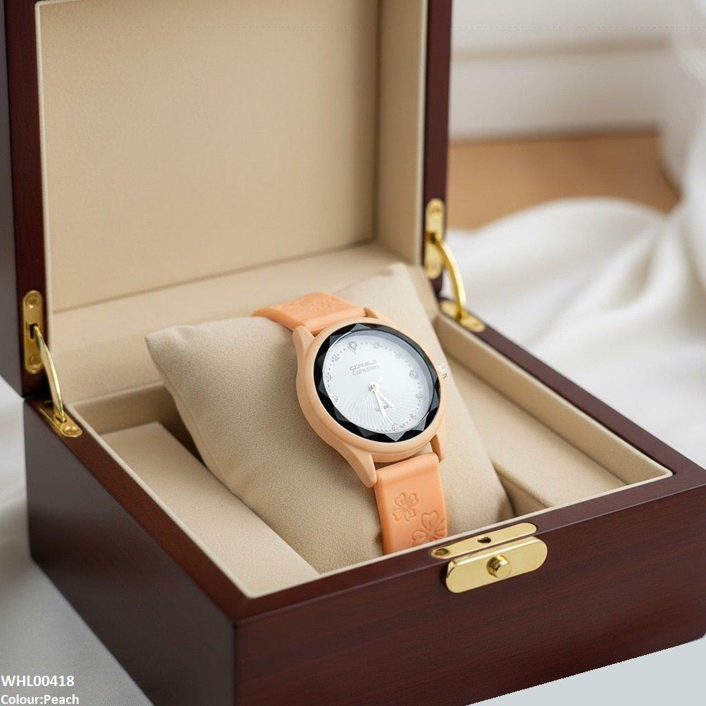 Flower Rubber Strap Women's Watch