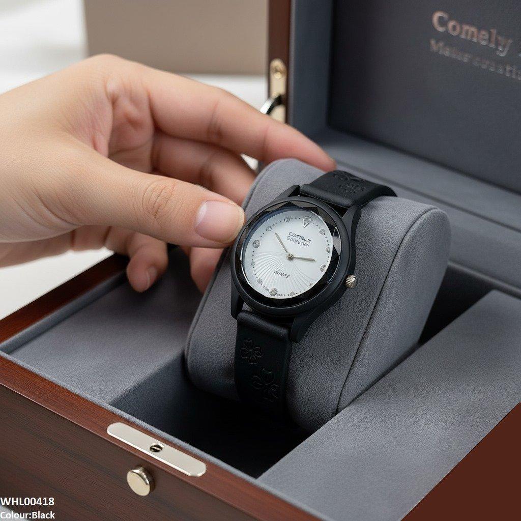 Flower Rubber Strap Women's Watch
