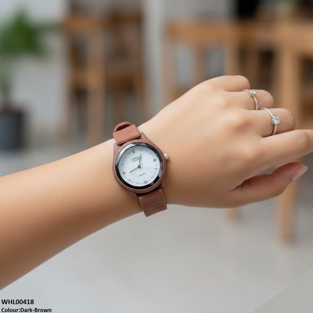 Flower Rubber Strap Women's Watch