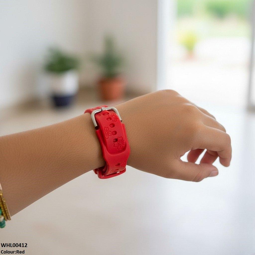 Flower Rubber Strap Women's Watch