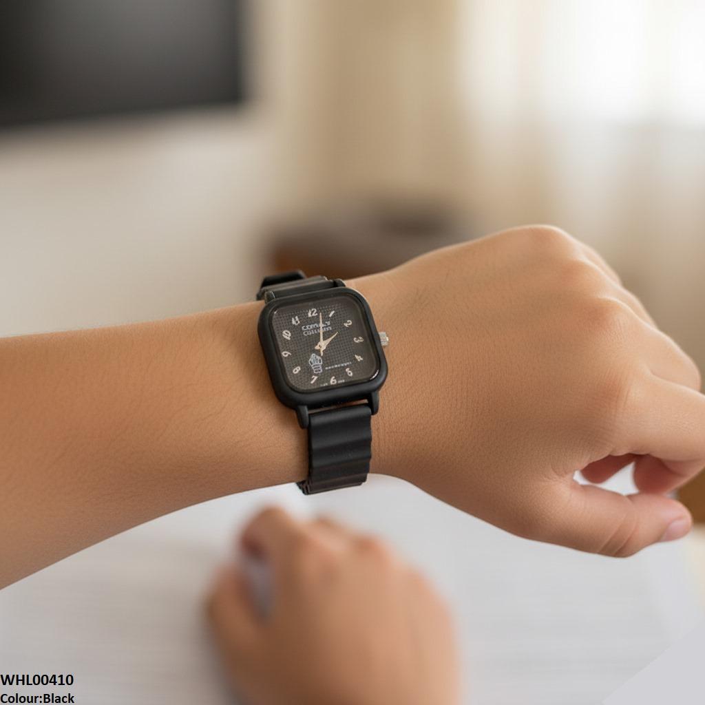 Square Mini Box Dial Rubber Strap Women's Watch