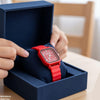 Square Mini Box Dial Rubber Strap Women's Watch