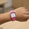 Mini Square Dial Rubber Strap Women's Watch