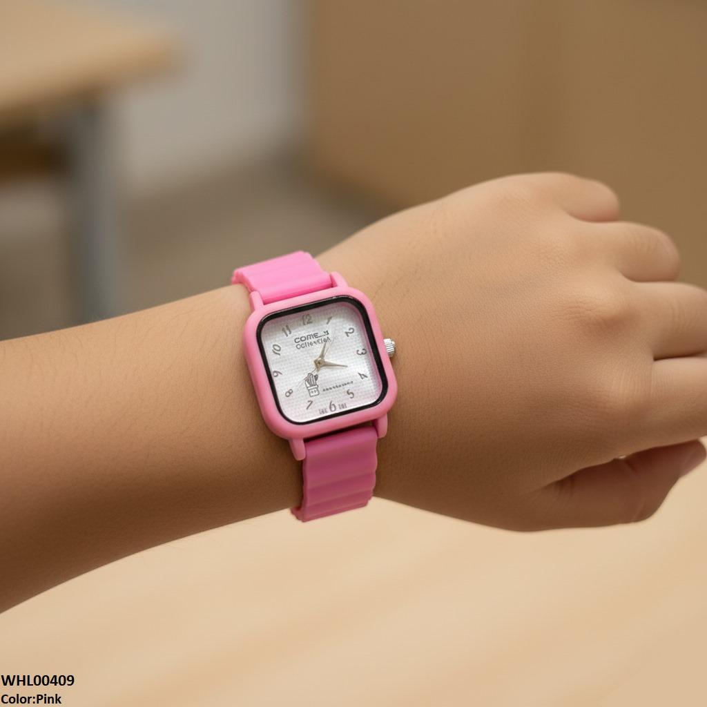 Mini Square Dial Rubber Strap Women's Watch